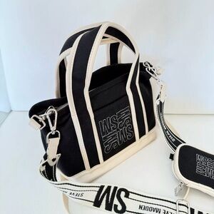 Stylish Black‎ and Cream Handbag by Steve Madden